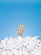 Human buried in papers
