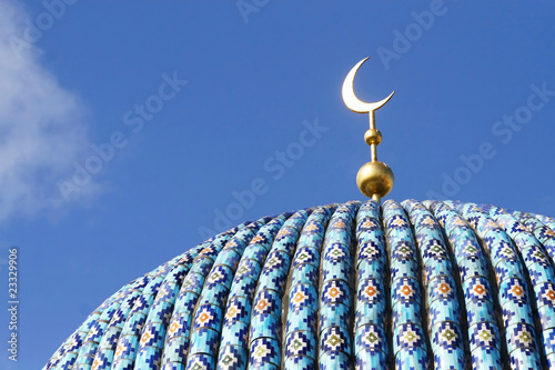The dome of St. Petersburg's cathedral mosque (Russia)