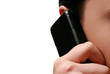 woman listening to gossip on the phone