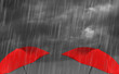 two red umbrellas