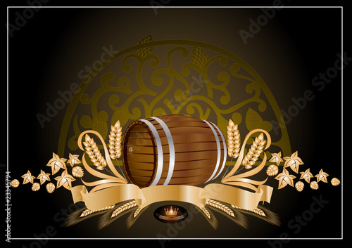 Vector: kvass beer wine barrel kvass beer wine barrel