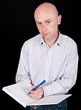 portrait male business man on black backdrop portrait male business man on black backdrop