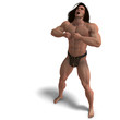 the apeman out of the jungle. 3D rendering with clipping path an the apeman out of the jungle. 3D rendering with clipping path an