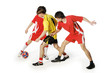 Boys with soccer ball, Footballers