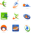 colorful fitness icons and logos colorful fitness icons and logos