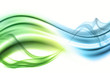 Blue and green wave background