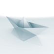 An isolated paper boat - a 3d image An isolated paper boat - a 3d image