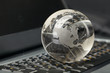 Globe and keyboard.