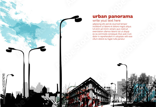 Vector: Urban industrial collage - grungy colored Urban industrial collage - grungy colored