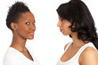 Portrait Of Two Attractive Young Women In Studio