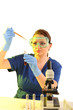Photo: Female Researcher working with chemicals Female Researcher working with chemicals