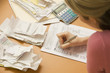 Woman Filling Out Tax Form