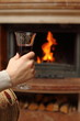 Fireplace and wine