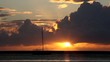 Sunset on Moorea, French Polynesia.