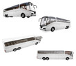 Collage of isolated bus