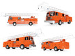 Collage of isolated firetruck