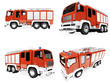 Collage of isolated firetruck Collage of isolated firetruck