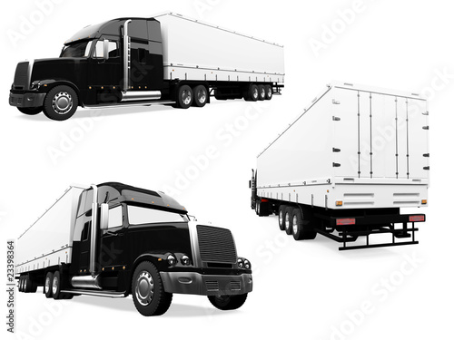 Illustration: Collage of isolated truck Collage of isolated truck