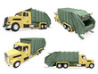 Illustration: Collage of isolated dump truck Collage of isolated dump truck