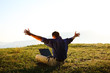 Photo: Freedom - Man using a laptop outdoors with copyspace Freedom - Man using a laptop outdoors with copyspace