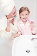 Brushing teeth together