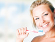 Beautiful Girl Brushing her Teeth