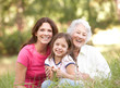 Grandmother With Daughter And Granddaughter In Park