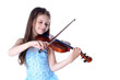 Foto: girl with violin isolated on white girl with violin isolated on white