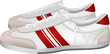 White and red sport shoes
