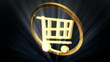Golden Shopping Cart Icon Gold Rotator Spot Loop Golden Shopping Cart Icon Gold Rotator Spot Loop
