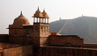 Walls and Minarets at Amber Fort near Jaipur, India.