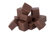Gestapelte dunkelbraune Fudge mit Schokolade