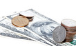 coins on dollars