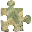 pièce puzzle vannerie bambou tressé, fond blanc pièce puzzle vannerie bambou tressé, fond blanc