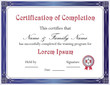 Certificate of Completion Template Certificate of Completion Template