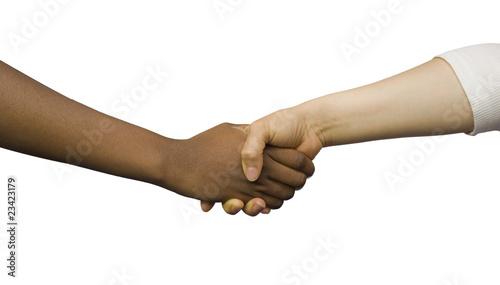 Photo : La poignée de main noir et blanc La poignée de main noir et blanc