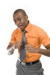 Excited african american business man celebrating Excited african american business man celebrating