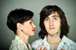 Mother and son expressing misunderstanding