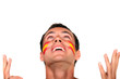 Young spanish football fan prays for win Young spanish football fan prays for win