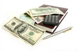 Money, notebook, pen and calculator