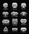 Diamond shapes on black.