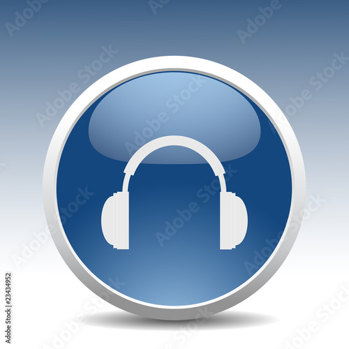 Vector: Modern headphone button Modern headphone button