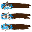 Grungy retro hawaiian banners in cool tones