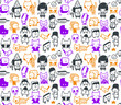 Seamless funny doodles pattern