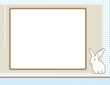 Baby Boy Announcement Card Retro Bunny