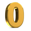 Illustration: Number 0, in gold metal on a white isolated background TO HAVE T Number 0, in gold metal on a white isolated background TO HAVE T