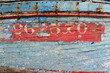 vieille peinture sur la coque d'un bateau de pêche vieille peinture sur la coque d'un bateau de pêche
