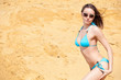 Sexy girl on desert background