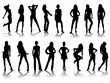 Woman vector silhouettes