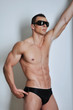 Athletic man with six-pack abs